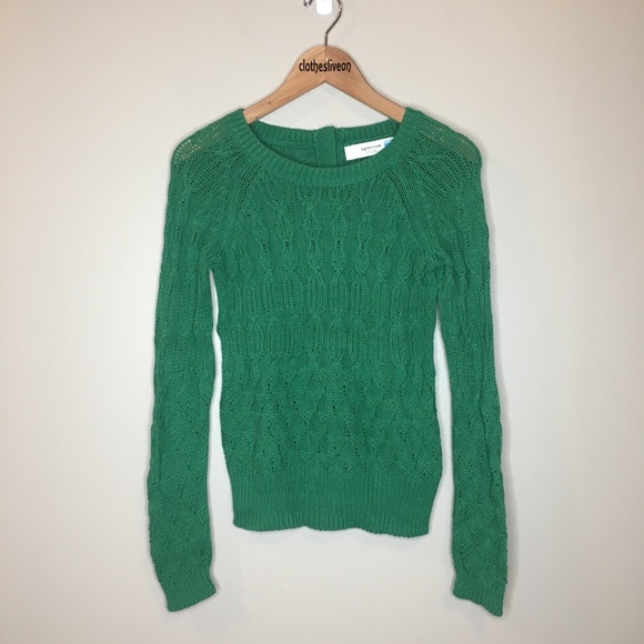 Anthropologie Sweaters - Sparrow Green Cable Knit Sweater - Size Small